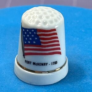 Fort McHenry 1795 Thimble with American Flag